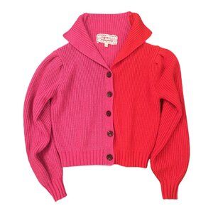 PINK MARTINI - Two-Toned Knit Sweater - Red/Pink - XXS